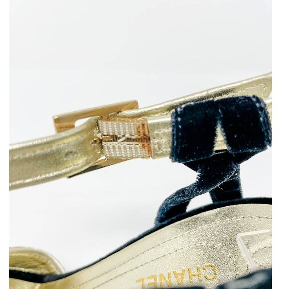 Chanel Vintage Glitter & Velvet High Heel Evening Sandals size 37.5C / US 6.5-7 - Picture 12 of 14